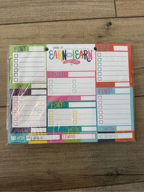 BNWT Denise Albright Earn & Learn Kids Money Management Chore Chart Pad